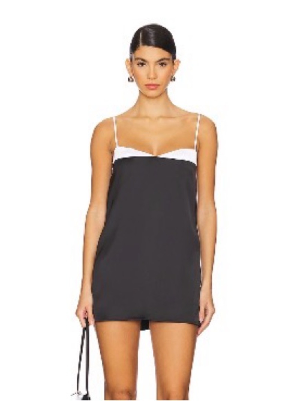 NEW SNDYS Satin Black and White Slip Dress Size S